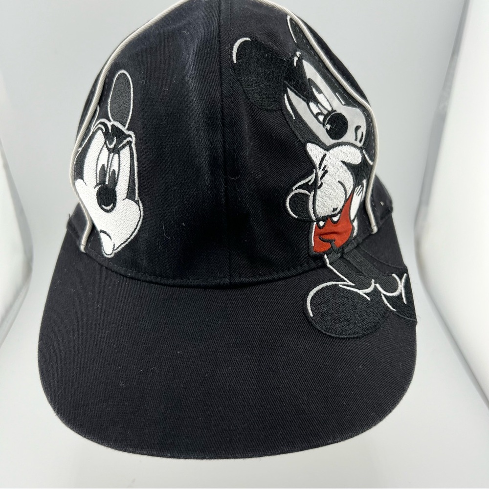 Disney Parks Authentic Mickey Mouse Hat Walt Faces Embroidered BLK/White Fitted